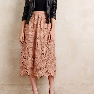 Moulinette Soeurs Primrose Blush Lace Midi Skirt